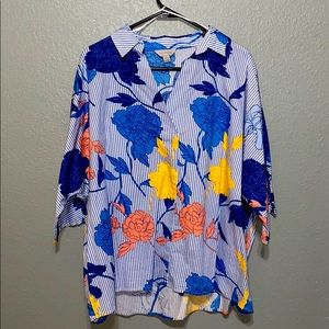 Blue Sky Mid-Sleeve Oversized Shirt